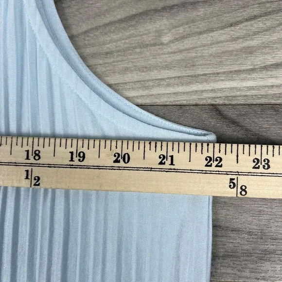 A New Day Maxi Dress Womens Large Blue Ribbed Sleeveless Round Neck Lagenlook - Picture 13 of 15